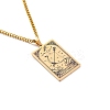 304 Stainless Steel Curb Chain Rectangle with Constellation Pendant Necklaces PW-WG0F5D0-26-1