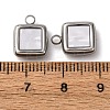 304 Stainless Steel Resin Pendants STAS-P406-15B-P-3