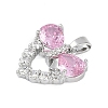 Rack Plating Brass Cubic Zirconia Pendants KK-U035-12P-2