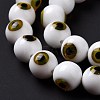Handmade Evil Eye Lampwork Round Bead Strands LAMP-L055-10mm-32-5