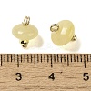 Natural Yellow Aventurine Rondelle Charms with Rack Plating Brass Loops G-G110-05B-10-3