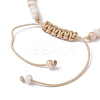 Glass & Shell Pearl Round Beads Braided Bead Bracelets BJEW-JB09874-3