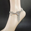 Alloy Full Crystal Rhinestone Heart Tassel Anklets for Women FS-WG2BEDF-01-1