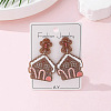 Christmas House Acrylic Dangle Stud Earrings with Glitter Powder for Women FS-WG63F56-01-1