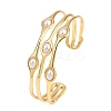 22MM Brass & ABS Plastic Pearl 3 Line Cuff Bangles for Women BJEW-L707-01G-4