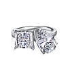 Square & Teardrop Rhodium Plated 925 Sterling Silver Micro Pave Cubic Zirconia Finger Rings for Women RJEW-F168-01P-1