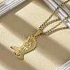 201 Stainless Steel Eagle Pendant Necklaces NJEW-H055-06G-3