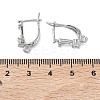 Brass Micro Pave Clear Cubic Zirconia Hoop Earring Findings KK-Z143-07P-3