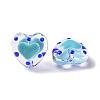 Glass Heart Beads GLAA-D005-01D-3
