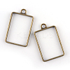 Rack Plating Alloy Rectangle Open Back Bezel Pendants LS-PALLOY-S047-28F-FF-1