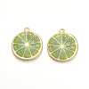 Light Gold Alloy Enamel Pendants ENAM-S126-127-1
