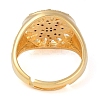 Sun with Eye Brass Micro Pave Clear Cubic Zirconia Adjustable Rings for Women RJEW-Q819-15G-3