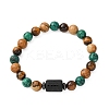 12 Constellations Natural Tiger Eye & Picture Jasper & Agate & Black Onyx Round Beaded Stretch Bracelets for Men Women WGB9E7C-09-1