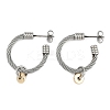 304 Stainless Steel Twist Stud Earrings for Women EJEW-M023-02P-1