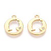 Brass Micro Pave Clear Cubic Zirconia Pendants KK-T078-09G-02-2