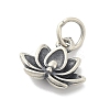 925 Sterling Silver Flower Charms with Jump Rings and 925 Stamp STER-M021-02AS-04-2