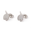 Non-Tarnish 201 Stainless Steel Stud Earring Findings with Hole LS-EJEW-A071-11B-P-1