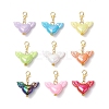 Heart & Wing Opaque Acrylic Pendant Decorations HJEW-JM03301-S-1