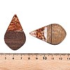 Transparent Resin and Walnut Wood Pendants RESI-T057-06C-4