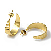 Ion Plating(IP) 304 Stainless Steel Round Stud Earrings EJEW-I284-07G-2