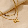 304 Stainless Steel Bowknot Pendant Necklaces LS-NJEW-L182-001G-02-3