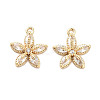 Brass Micro Pave Clear Cubic Zirconia Charms KK-C054-18G-1