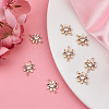 Brass Clear Cubic Zirconia Connector Charms KK-BBC0002-18-4