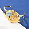 Shell Shape 304 Stainless Steel Enamel Cuff Bangles for Women LS-BJEW-A049-04B-G-1