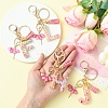 Letter A~Z Transparent Glitter Resin Pendant Keychains KEYC-FZ00024-22-4