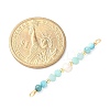 Faceted Round Natural Amazonite & Apatite & Potato Natural Cultured Freshwater Pearl Beaded Connector Charms PALLOY-JF03531-05-4