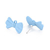 Spray Painted Alloy Stud Earring Findings PALLOY-S139-009-RS-3