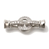 Brass Micro Pave Clear Cubic Zirconia Fold Over Clasps KK-K389-124P-1