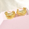 Multilayer C-Shaped Brass Stud Earrings EJEW-R018-03G-2