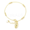 Brass Micro Pave Clear Cubic Zirconia Charm Bracelets for Women BJEW-C083-13G-4