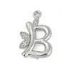 Brass Crystal Rhinestone Letter Links Connector Charms KK-S395-06P-B-1