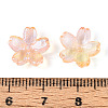 Baking Paint Transparent Glass Bead Caps DGLA-N014-06B-06-3