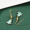 Ocean Series 304 Stainless Steel Enamel Dangle Earrings EJEW-K017-01D-G-3