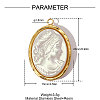 304 Stainless Steel with Resin Pendants RE-OY001-04G-2