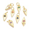 Brass Micro Pave Cubic Zirconia Pendants KK-P187-15-G-1
