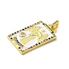 Brass Micro Pave Cubic Zirconia Pendants with Enamel KK-H458-03G-18-2