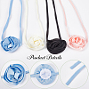 4Pcs 4 Colors 3D Rose Satin Fabric Wrap Choker Necklaces for Women NJEW-CY0001-02-5