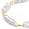 Rack Plating Brass & ABS Plastic Pearl Beads Column Beaded Necklaces for Women NJEW-C059-14G-2