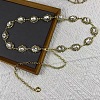 Alloy Pave Clear Glass & Iron Oval Link Chain Waist Chain Belts for Women FS-WG548FE-01-1