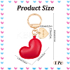 1Pc Imitation Leather Heart Keychain KEYC-CL0001-14D-2