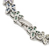 Rack Plating Brass Pave Cubic Zirconia Butterfly Link Bracelets for Women BJEW-B110-05P-4