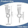20Pcs 201 Stainless Steel Screw Eye Pin Peg Bails STAS-LP0001-21-2