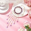 Wire Wrapped Natural Amethyst Chips Ring Hanging Ornaments HJEW-JM02371-06-2