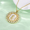 Brass Clear Cubic Zirconia Flat Round with Virgin Mary Pendant Necklaces NJEW-C071-07B-G-1