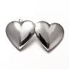 Non-Tarnish 316 Stainless Steel Locket Pendants STAS-P268-07P-4