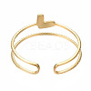 304 Stainless Steel Heart Wrap Open Cuff Ring X-RJEW-T023-73G-2